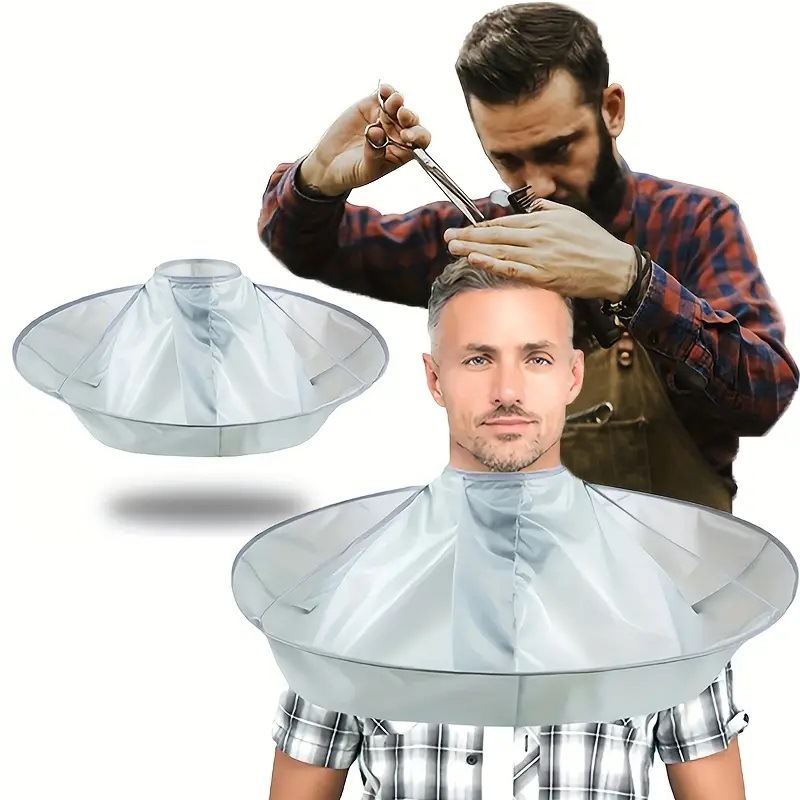 Home Barber - 1枚入り 傘型ヘアカットケープ 折りたたみ式 防水 DIY ホームサロン