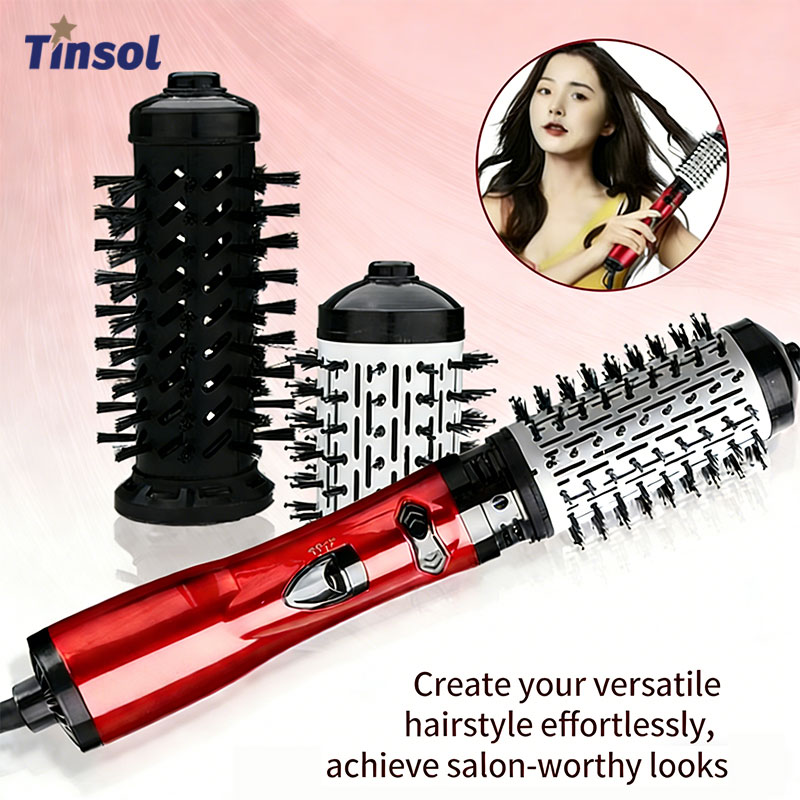 Home Bar Supplies - TINSOL 3 in 1 ホットエアブラシ、マイナスイオンヘアドライヤー＆ボリュームアップツール、滑らかな髪用、家庭用＆旅行用