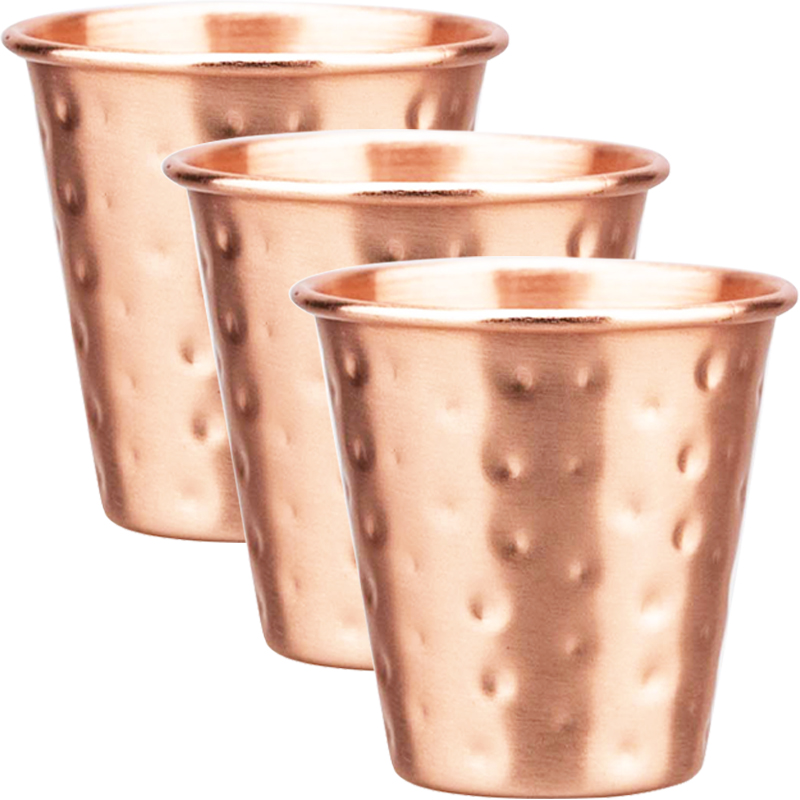 Mule Copper Mug - 3個セット 新品 60ml 100%銅製カップ ミニ純銅 モスクワミュール用