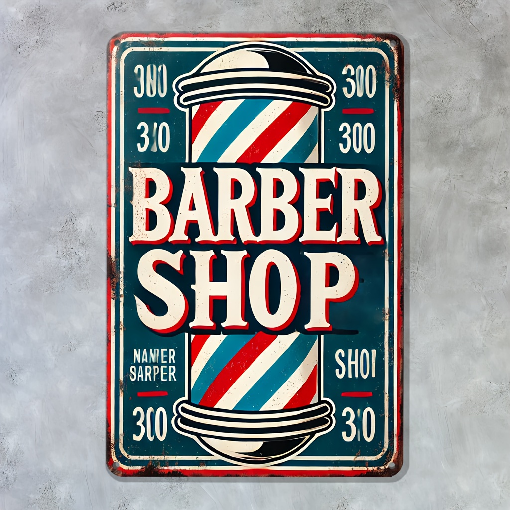 Home Barbershop - 理髪店の看板メタルウォールアート - 部屋の装飾、家の装飾、カフェ、コーヒーショップ、寝室