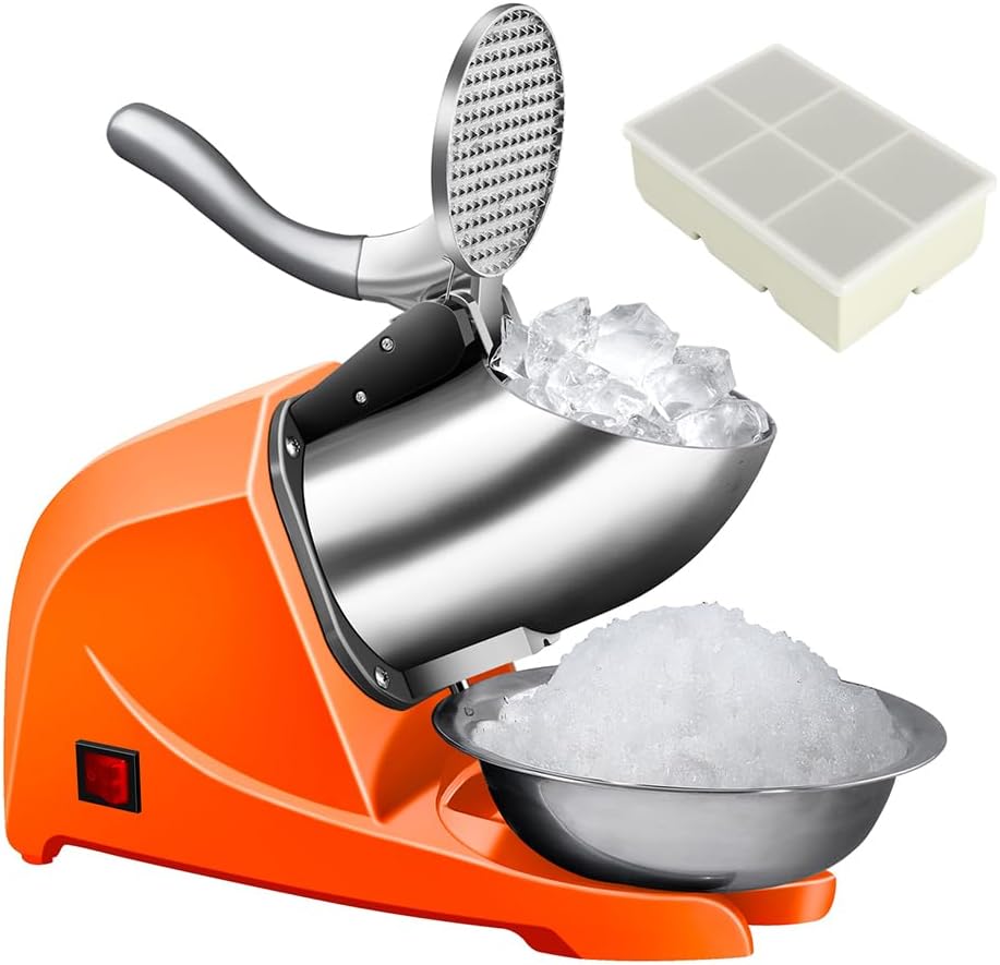 Ice Pick Pick - 4枚刃の電動かき氷機、200ポンド/時処理能力のアイスクラッシャー、家庭用および業務用アイスピック付き