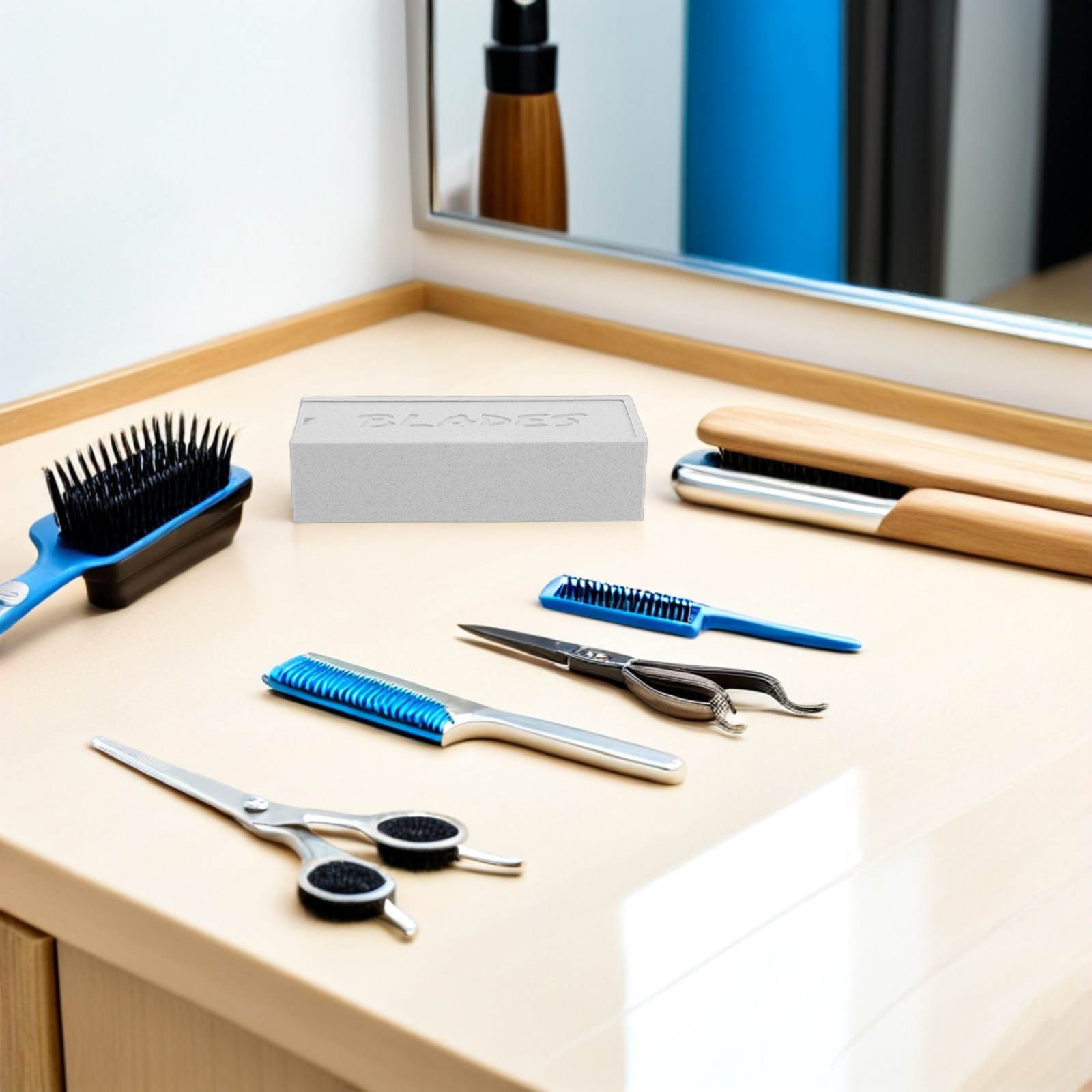 Home Barber - 白い二重コンパートメントクリッパーブレード収納ケースオーガナイザーボックス、家庭用、浴室用、理髪店用、プラスチック製ブレードホルダー、シェービング用