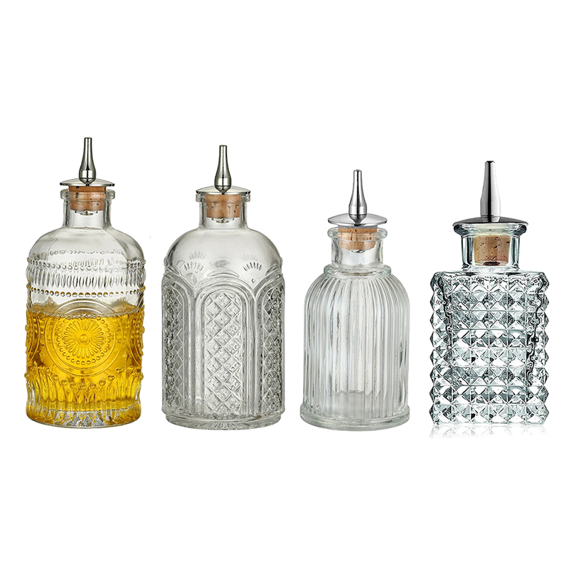 Bitters Bottle Set - ヴィンテージ カクテル ビター ボトル ダッシャー トップ付き