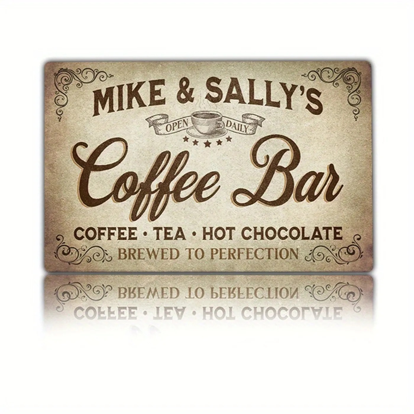 Home Bar Signs - 1PC パーソナライズされたヴィンテージコーヒーバーメタルサイン、8x12インチ、防水防塵屋内ホームアート装飾（装飾のみ）