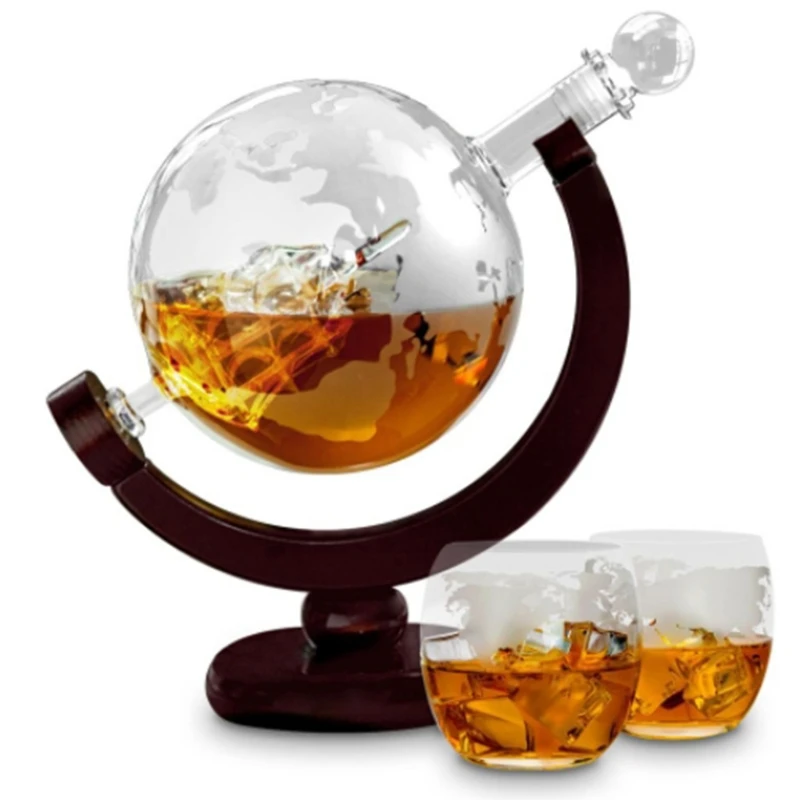 Decanter Globe Set - カスタマイズ可能な地球儀型ウイスキーデキャンタ