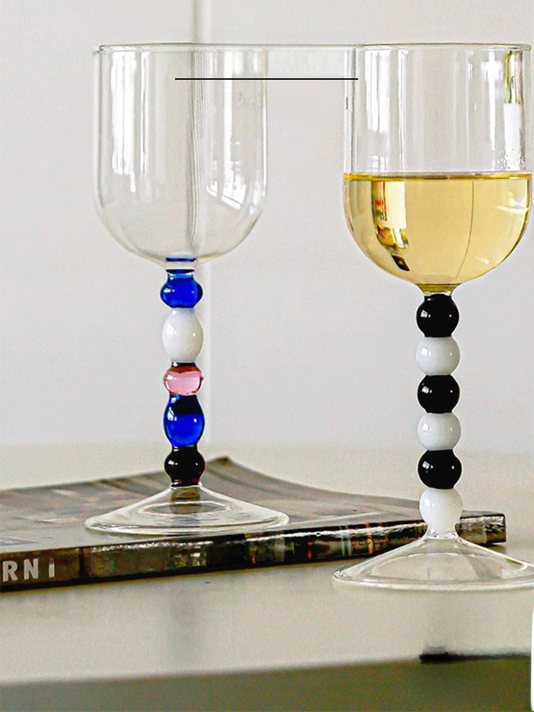 Highball Glass Set - Vietri Mare ヴィンテージ ハイボールグラス 足付き赤ワイングラス ビーズカラー