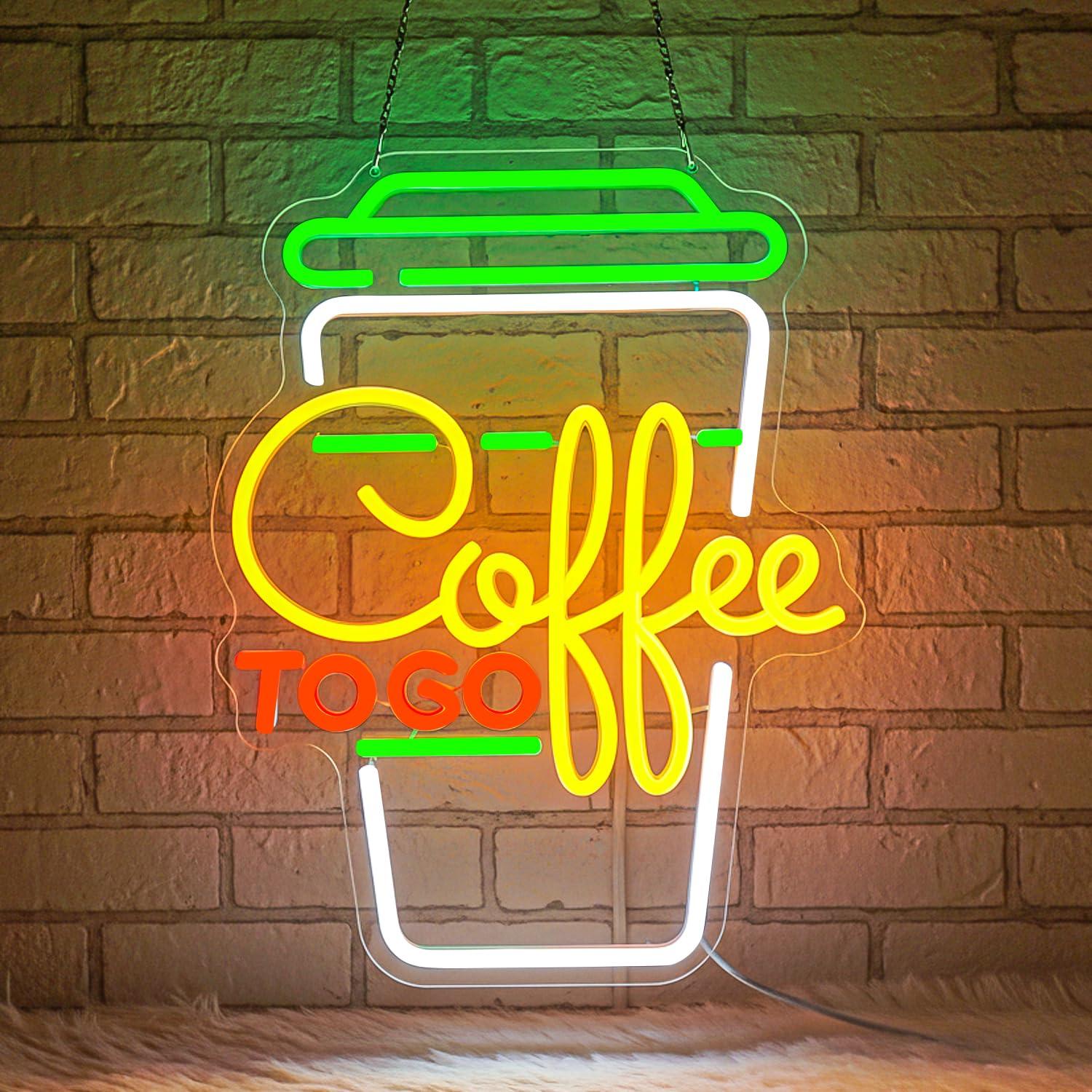 Home Bar Signs - コーヒーネオンサイン USB調光可能なLEDライト コーヒーステーション、コーヒーバー、カフェ、キッチン、レストラン、ホームステーションの装飾、ビジネスサイン用