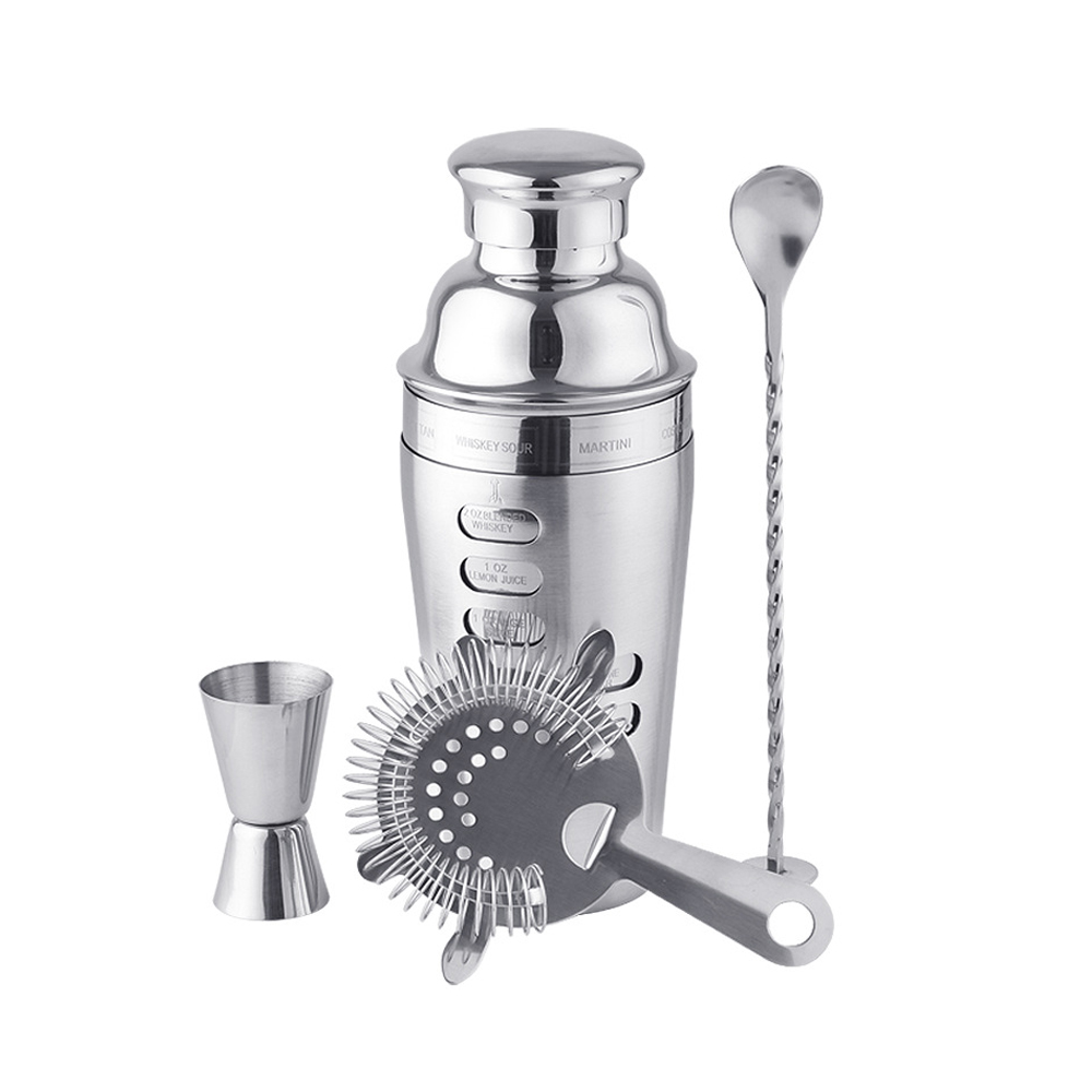 Boston Shaker Set - ボストンシェーカーセット 4個入り、プロ仕様カクテルシェーカーキット、ステンレス製マティーニミキサー＆ワインカップ、家庭用バーテンダーツール