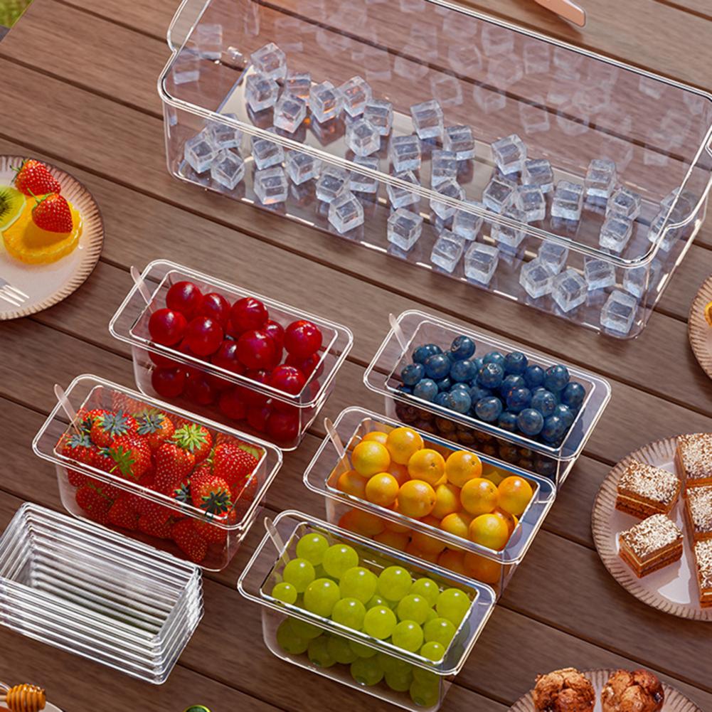 Garnish Tray Set - タコスバー用サービングセット、パーティー用氷冷調味料キャディーオーガナイザー、5つの取り外し可能なコンパートメント、ガーニッシュサービングトレイプラッター