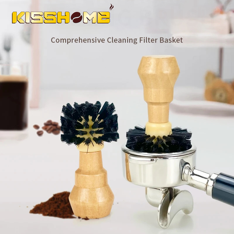 Home Bar Supplies - 耐久性のある木製コーヒーブラシ,クリーニングバスケット,ダスティングツール,エスプレッソマシン,家庭用カフェ用品