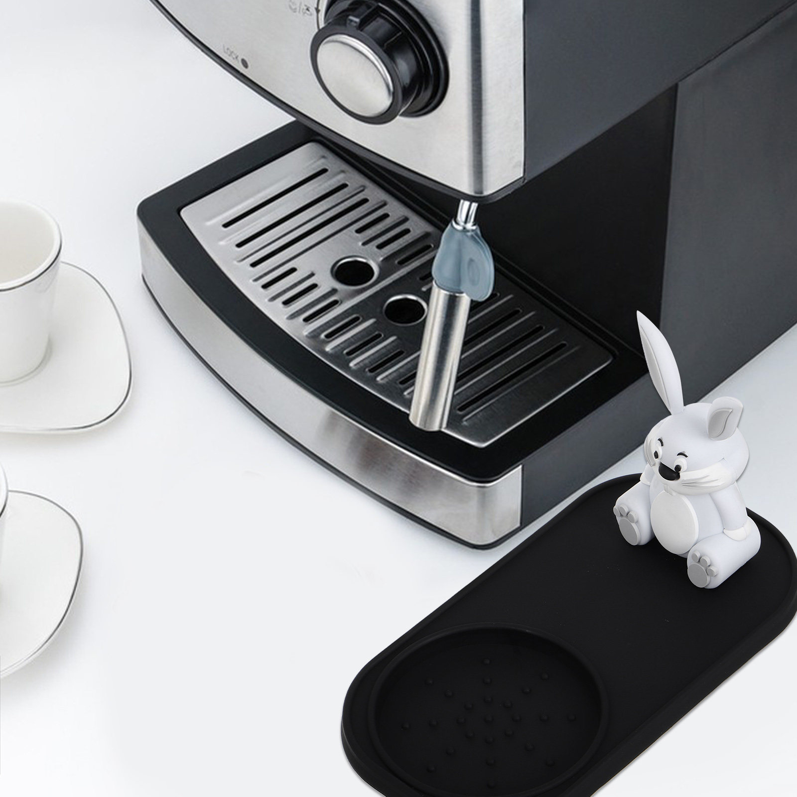 Home Bar And Counter - バニー柄エスプレッソタンピングマット シリコン製滑り止めコーヒータンパー収納パッド 家庭用バーカウンター 多機能 再利用可能