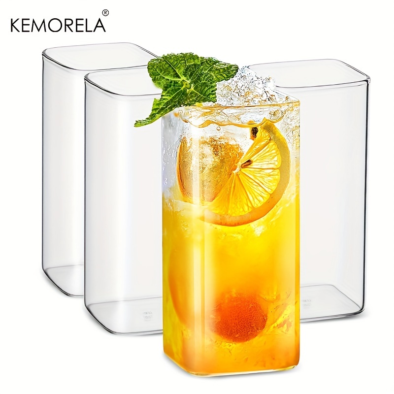 Highball Glass Set - 4 個のグラスカップ 443/560 ミリリットル薄型ハイボールグラスクリア背の高いガラスカップ水ジュースビールドリンクやカクテル用