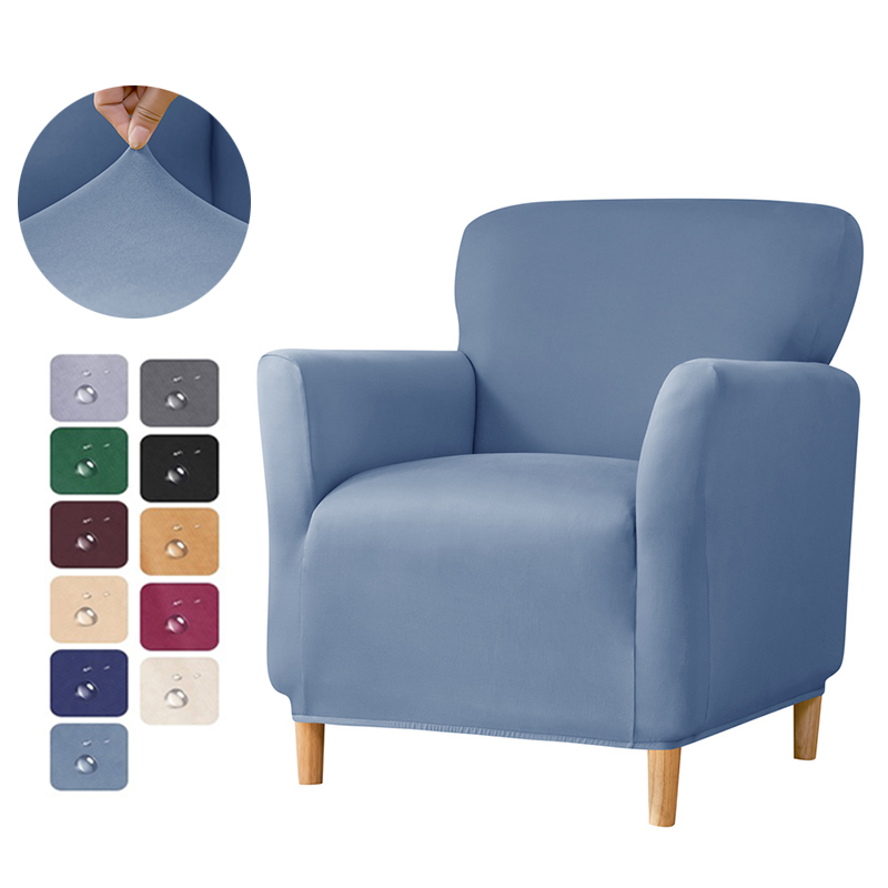 Home Bar Seating - 1PC 撥水浴槽ソファカバー無地クラブチェアスリップカバー弾性シングルアームチェアスリップカバーホームバーカウンターオフィス