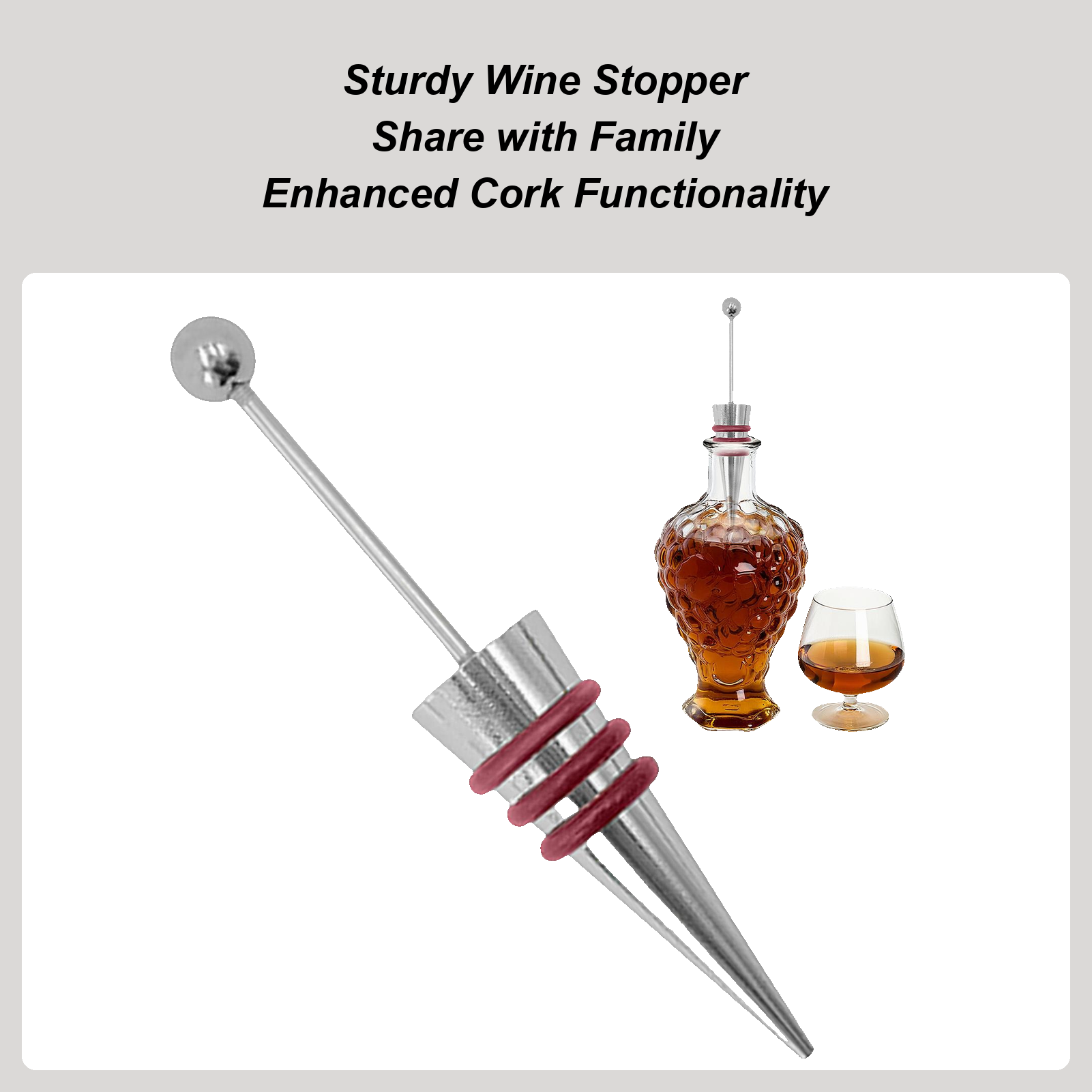 Home Bar Supplies - ワインストッパー 合金シリコン 再利用可能 家庭用品 ワインポンプ 真空ストッパー