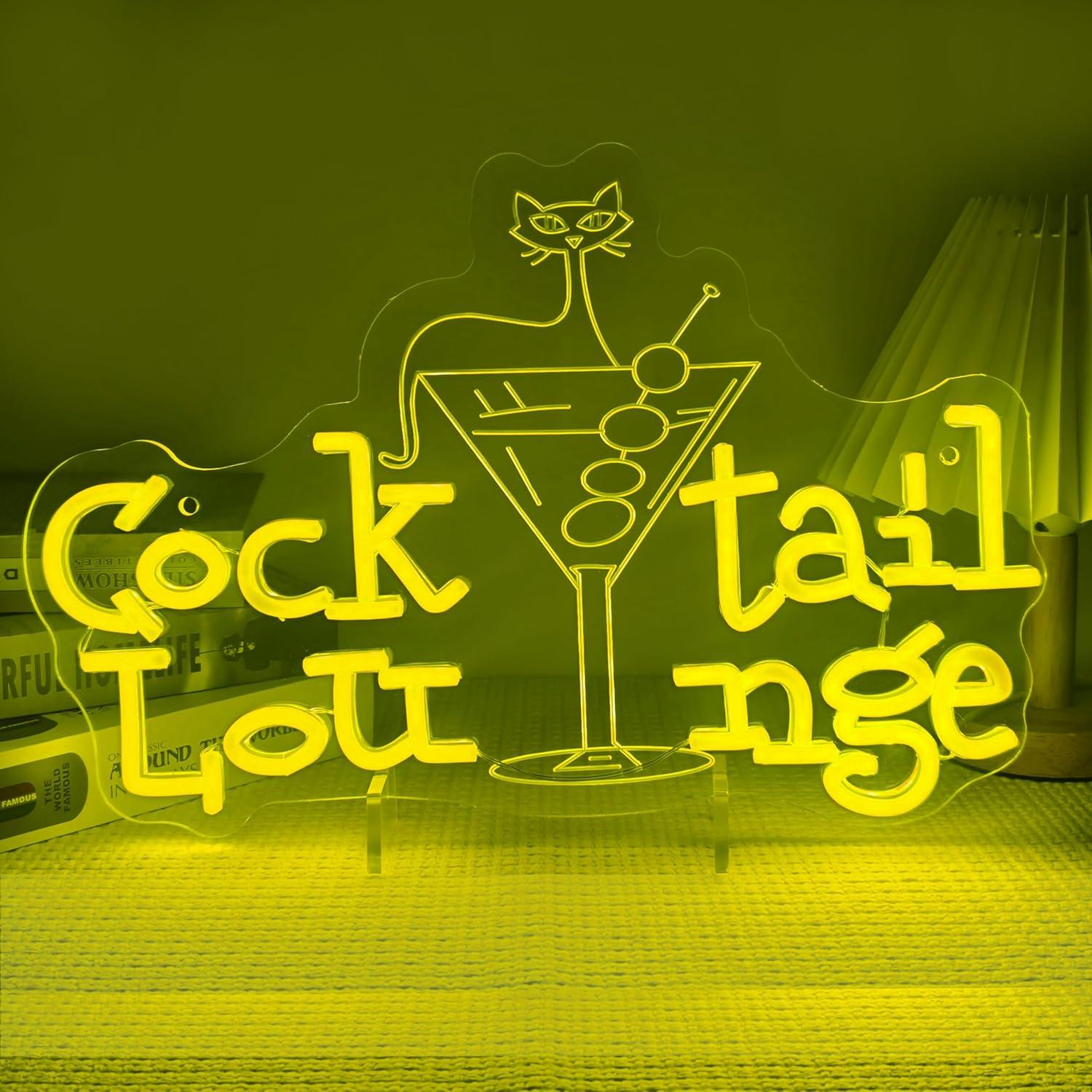 Home Bar Signs - カクテルラウンジネオンサイン調光可能LEDライト、バー、ホームバー、男の隠れ家、クラブ、パブ、カフェ、ホテル、美的装飾、ビジネスバーサイン用