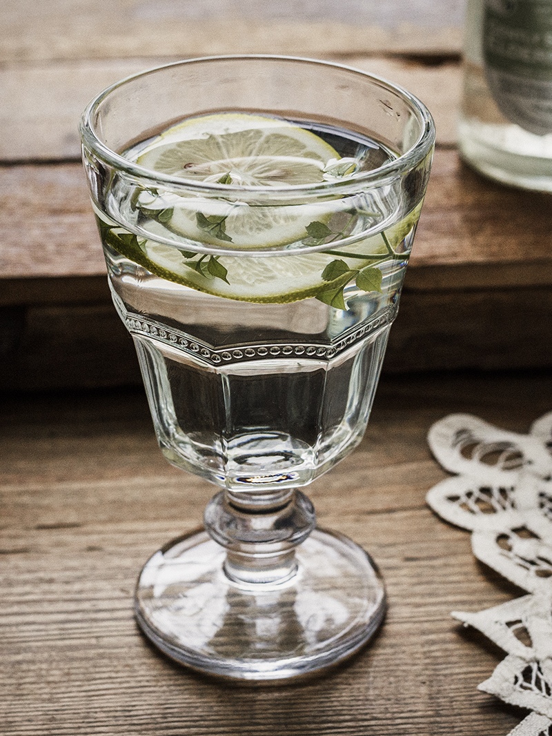 Highball Glass Set - レトロな光沢ガラス製ハイボールカップ、ピンクのレース模様入り、ヨーグルト、アイスクリーム、シャンパン、ワイン用、ヨーロッパスタイルの食器