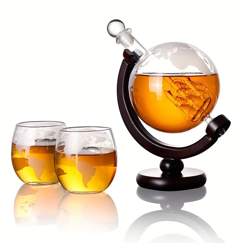 850mlウイスキーグローブデカンタセット、エッチング加工さ - Decanter Globe Set のレビューと価格