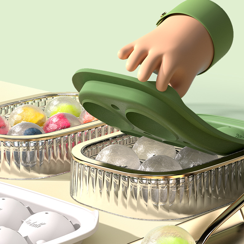 大容量球形アイスボックス新しいシリコーン製氷格子型食品グレー - Ice Mold Sphere のレビューと価格