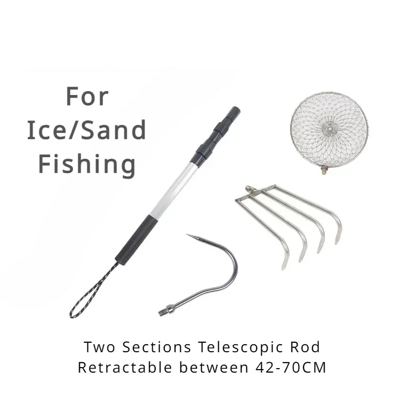 ステンレス鋼伸縮ロッド格納式ハロースペードフックアイススクー - Ice Pick Pick のレビューと価格