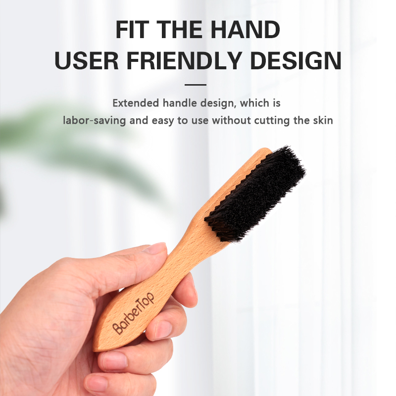 男性用のプロのソフトヘアクリーニングブラシ,木製ハンドル付き - Home Barbershop のレビューと価格