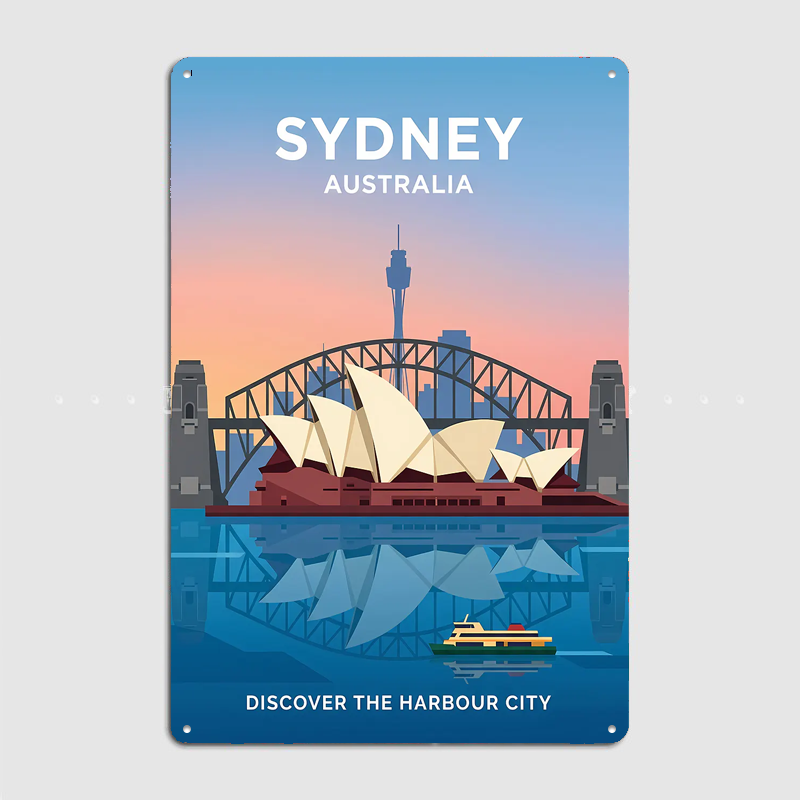 シドニーオペラハウスとハーバーブリッジ旅行風景ポスターレトロ - Home Bar Sydney のレビューと価格