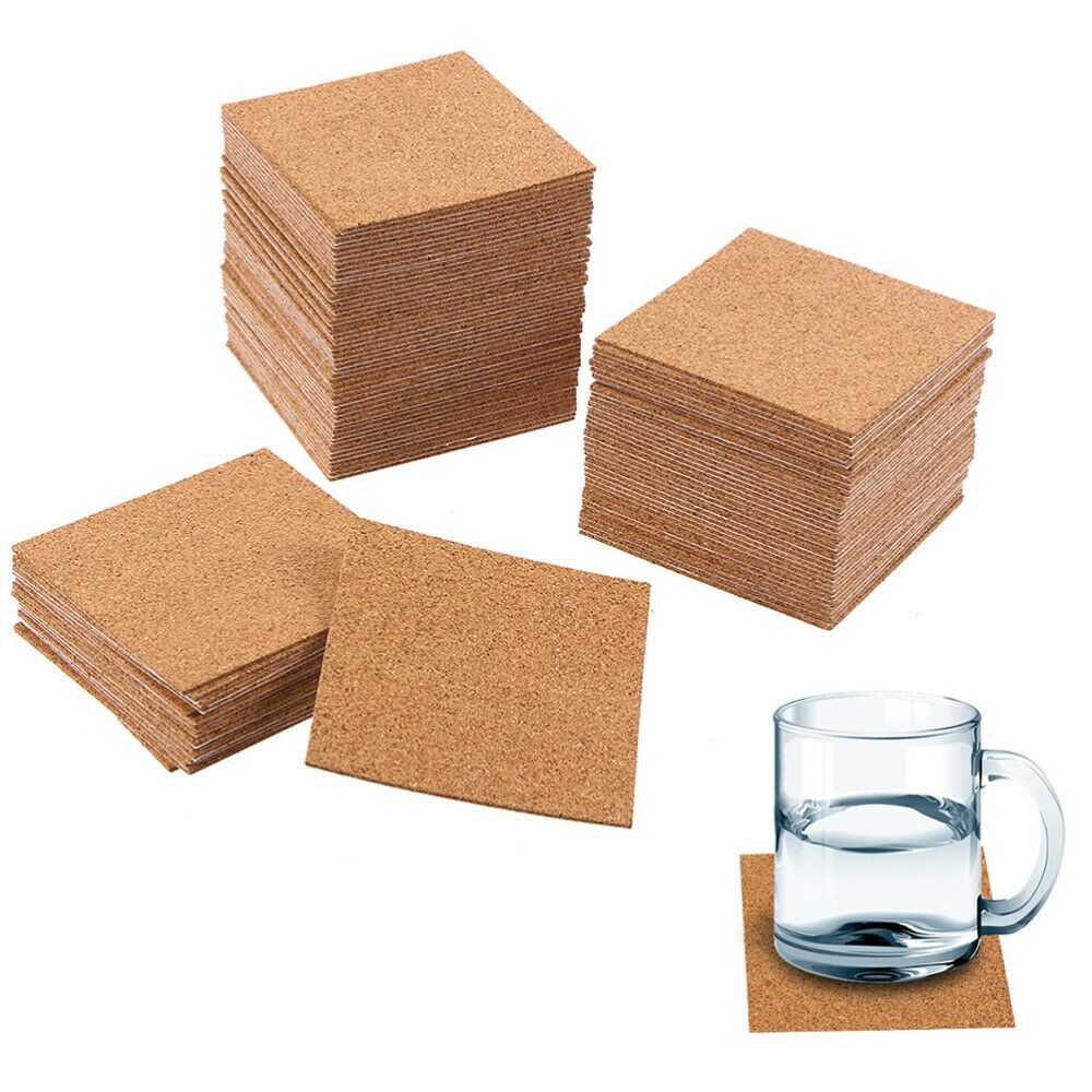 10 個コルクコースター正方形コルクマット自己ステッカー D - Home Bar Supplies のレビューと価格