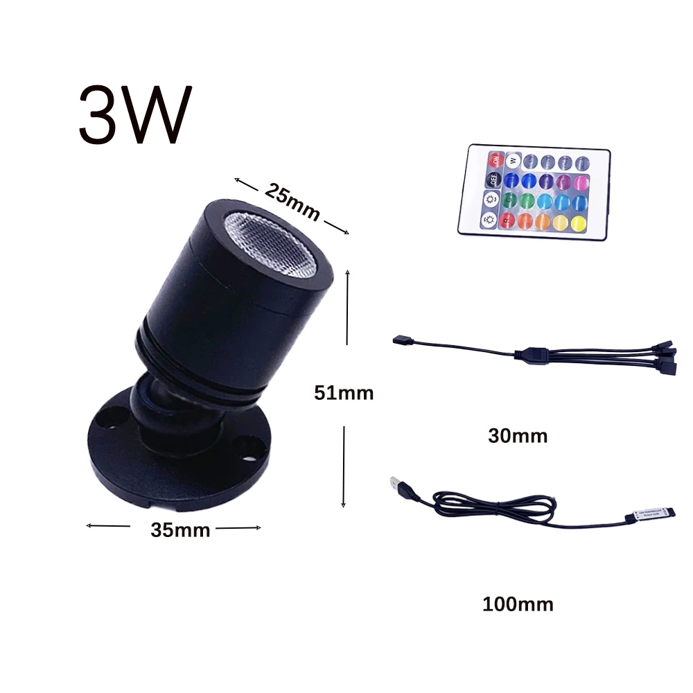 USB 5V RGB ミニ LED スポットライト 1 ワッ - Home Bar And Counter のレビューと価格
