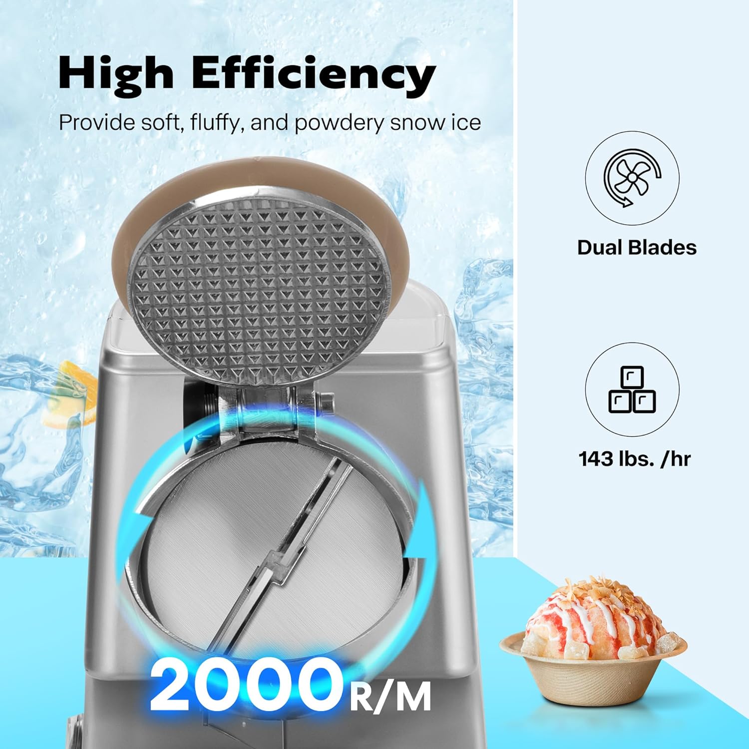 11インチ高さのデュアルブレード製氷機、300W 2000  - Ice Pick Pick のレビューと価格