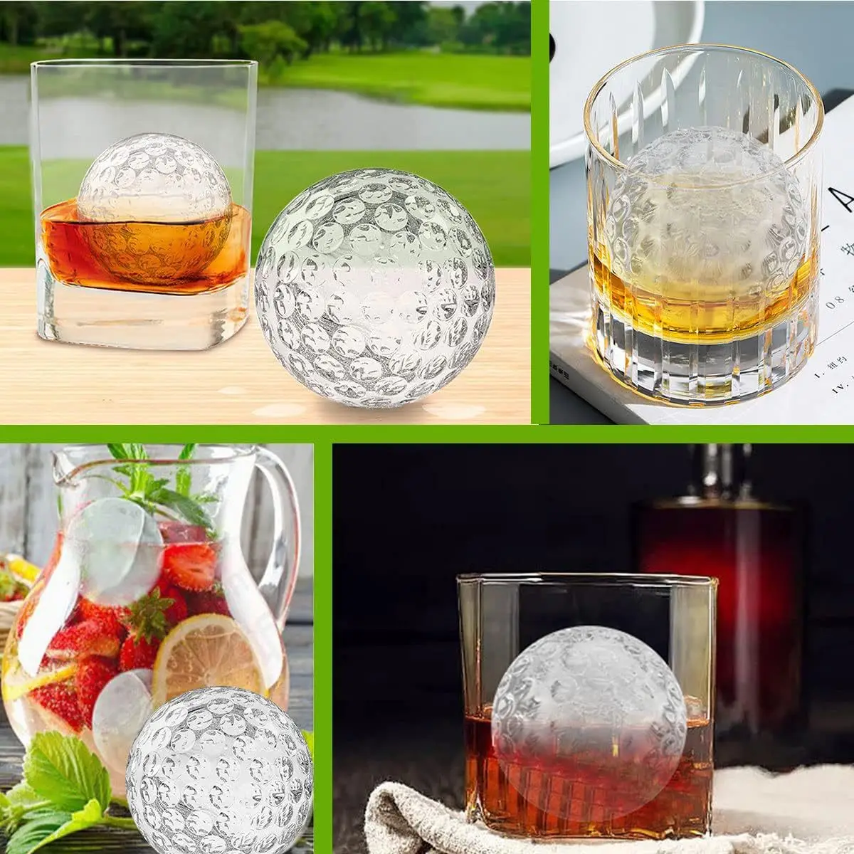 食品グレードシリコン製アイスボールメーカー 3D野球 ゴルフ - Ice Mold Sphere のレビューと価格