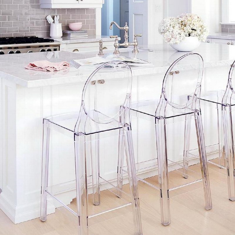 8 個ファッション家の装飾透明アクリルプラスチックゴーストチ - Home Bar Stools のレビューと価格