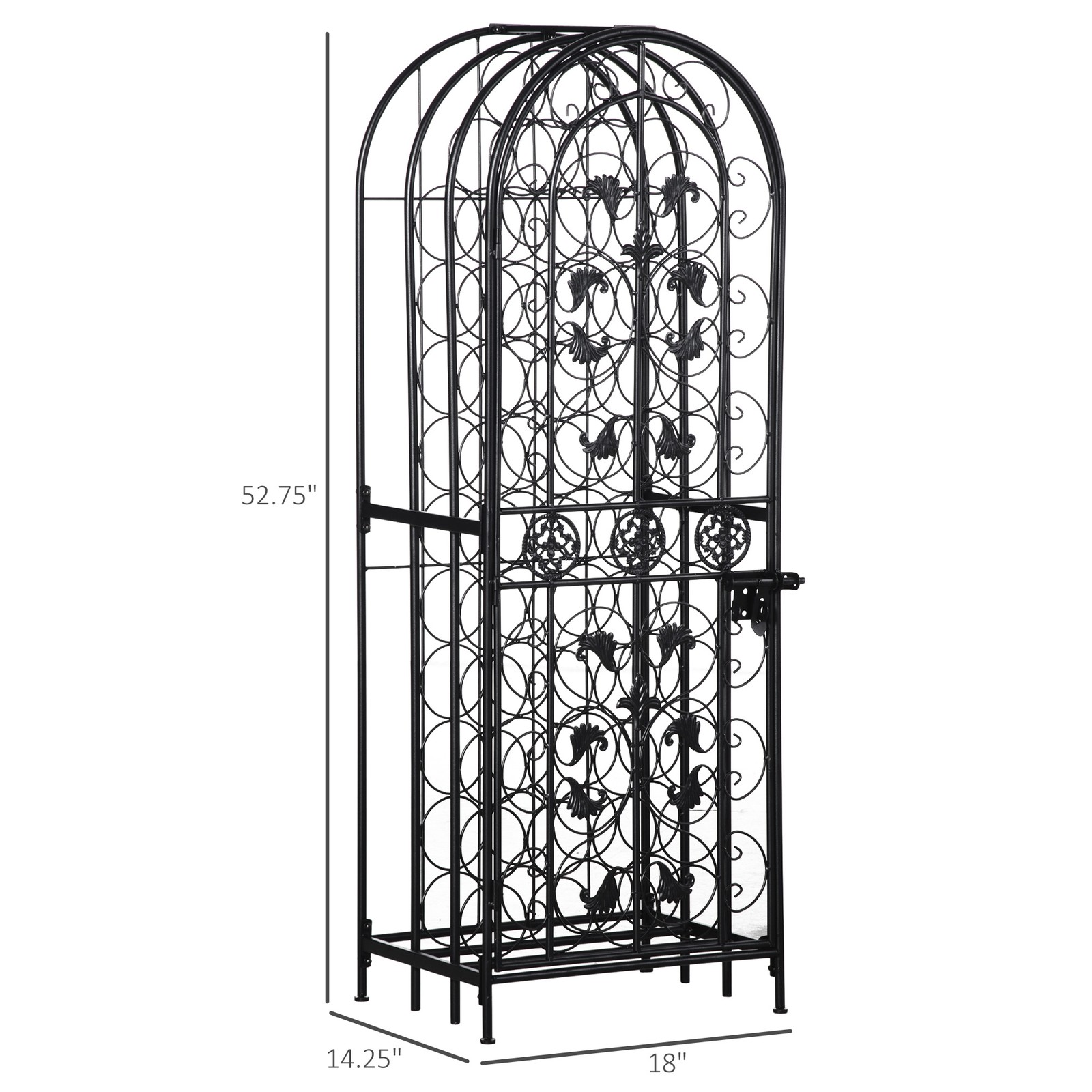 自立式ワインラック 45本収納 メタルディスプレイキャビネッ - Home Bar And Cabinet のレビューと価格