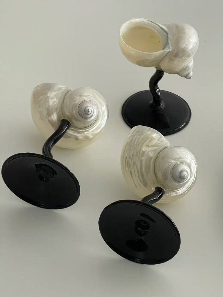 天然巻き貝ワイングラスバーやレストランアクセサリーホームレス - Home Bar And Cabinet のレビューと価格
