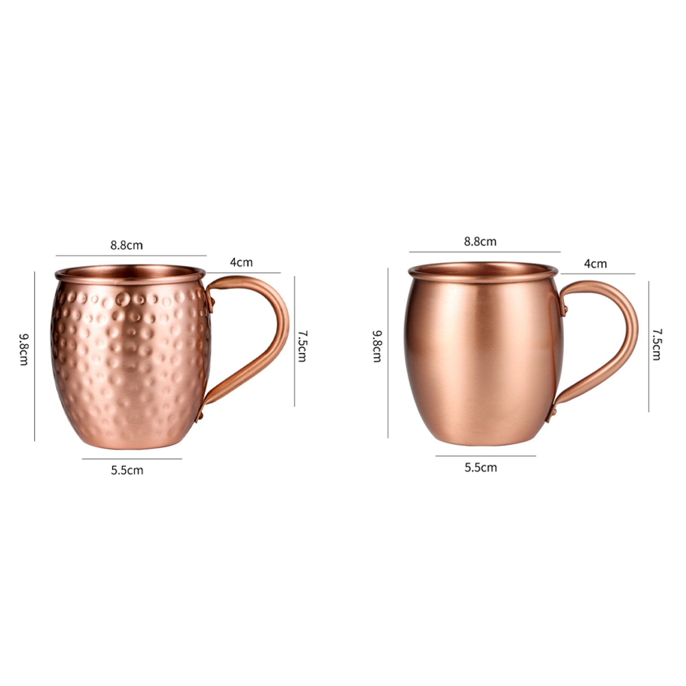 冷たい飲み物用の純銅製マグカップ,ドラムカップ,カクテルカッ - Mule Copper Mug のレビューと価格