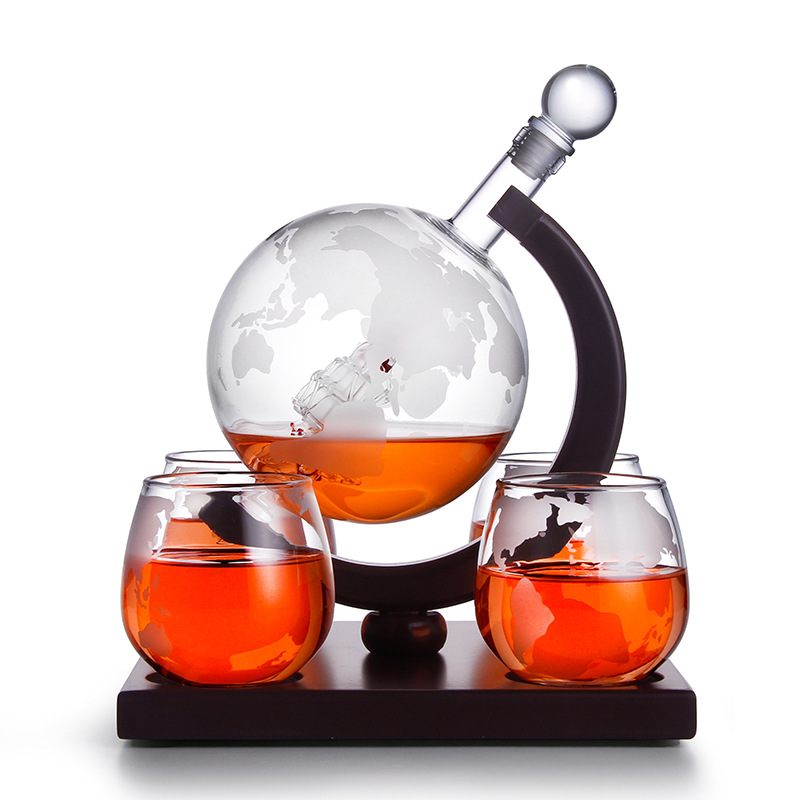 クリエイティブなガラス製ワインボトルデッキ,カボチャ,シャン - Decanter Globe Set のレビューと価格