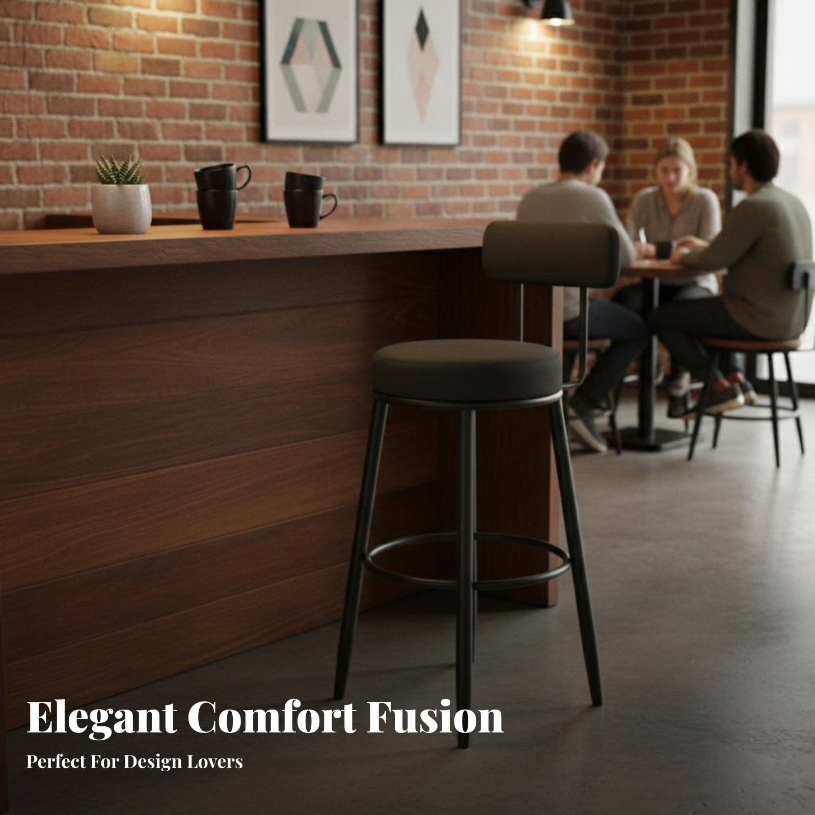 低い背もたれ付き布張りスツール ミニマリストデザインの座席家 - Home Bar Seating のレビューと価格