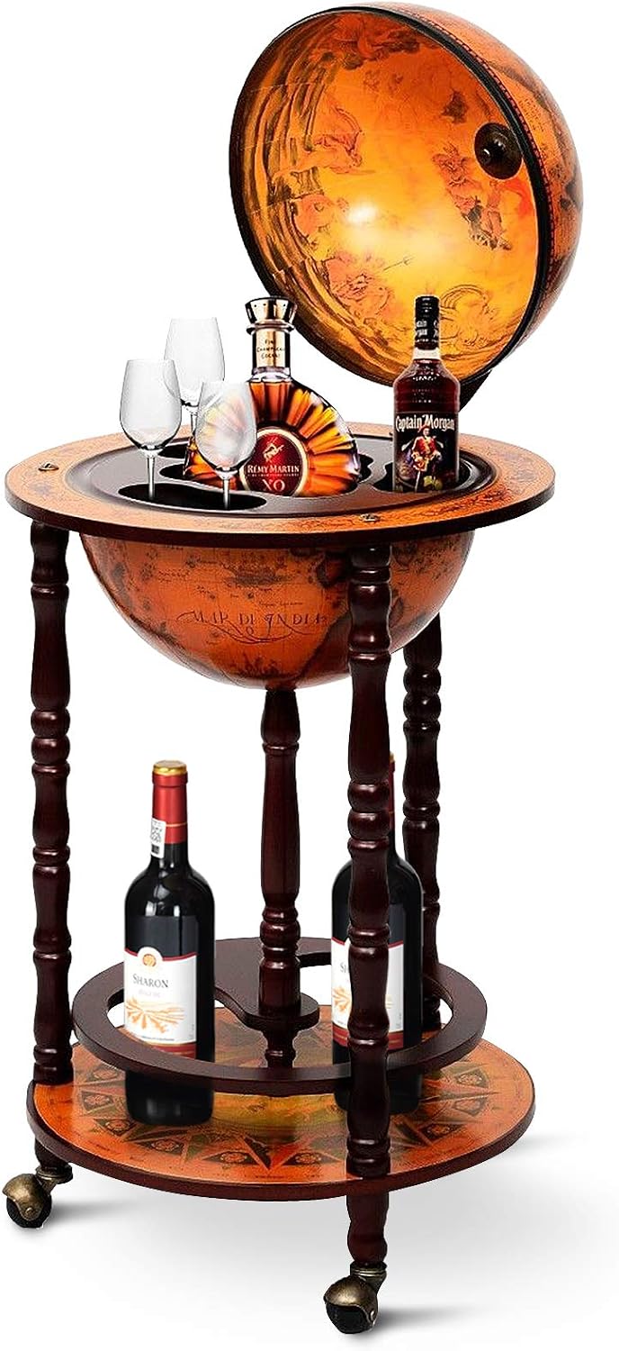 グローブバーカート、リキュールバーキャビネット、回転式ホイー - Home Bar And Cabinet のレビューと価格
