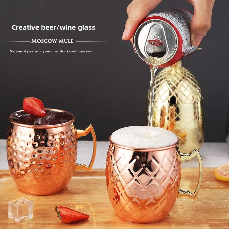 ハンマーステンレススチール製ミュールマグ、銅メッキカクテルマ - Mule Copper Mug のレビューと価格