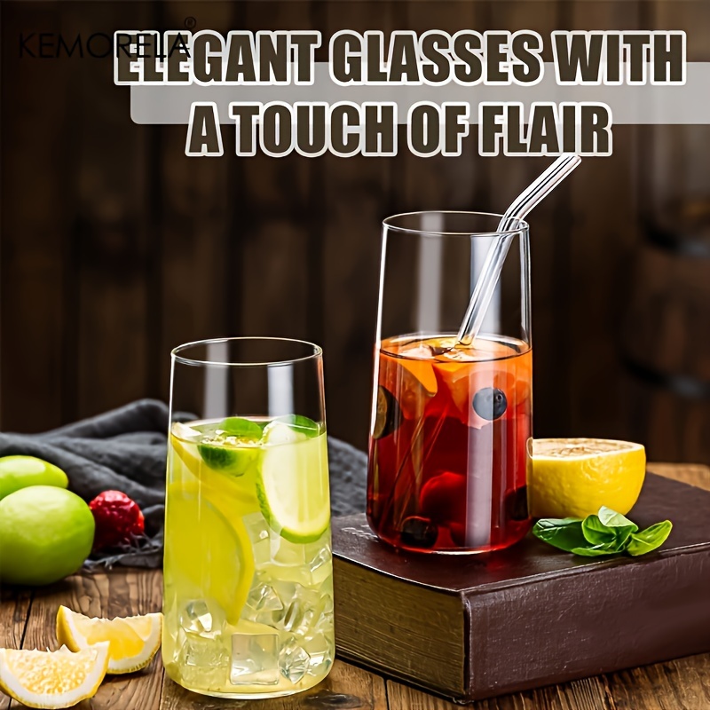 ストロー付きハイボールグラス、カクテル、ビール、ウイスキー、 - Highball Glass Set のレビューと価格