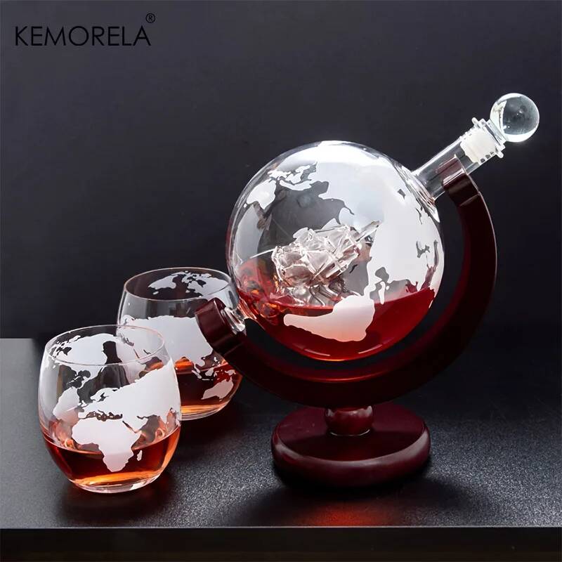 900MLグローブ型ウイスキーデキャンタセット、鉛フリーガラ - Decanter Globe Set のレビューと価格