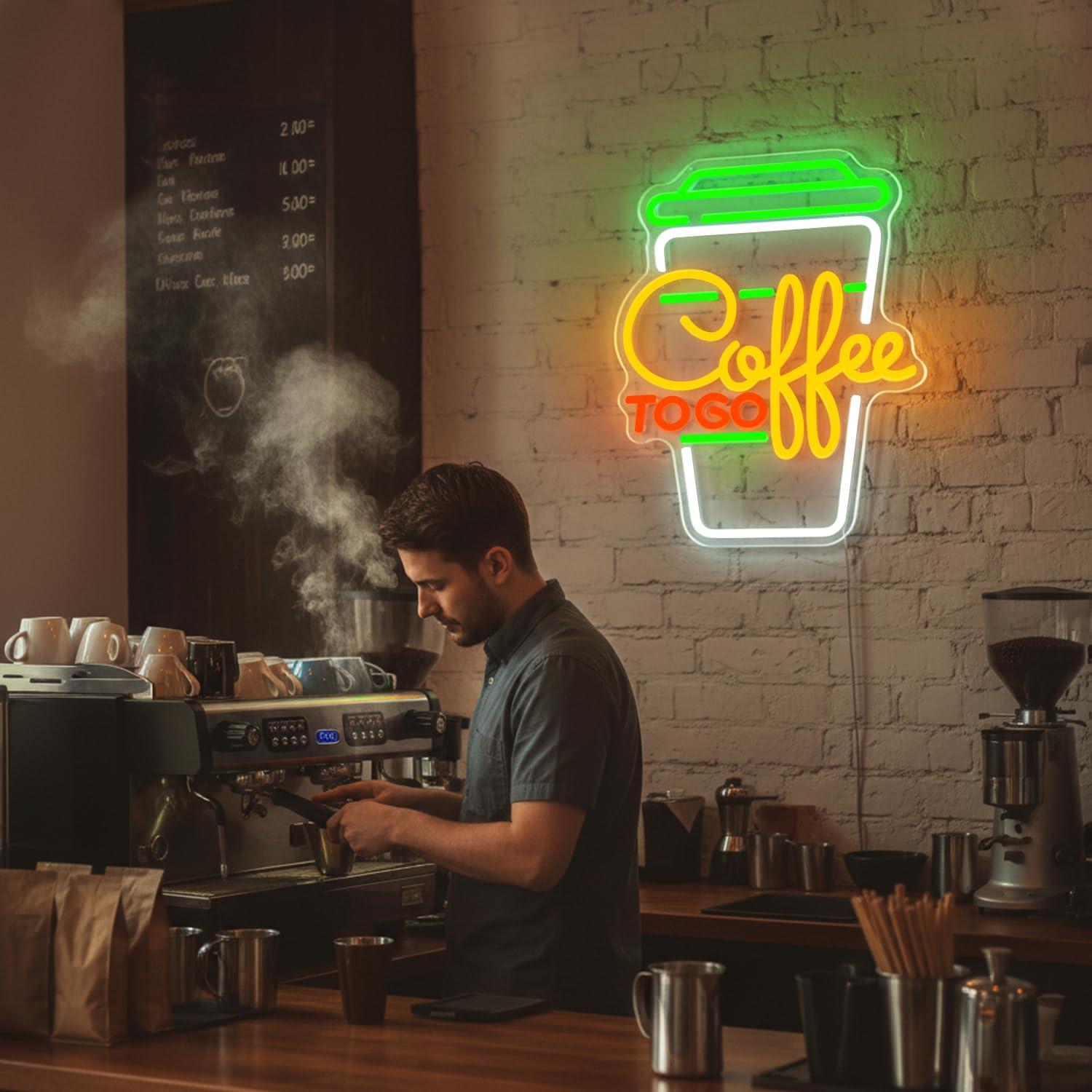 コーヒーネオンサイン USB調光可能なLEDライト コーヒー - Home Bar Signs のレビューと価格