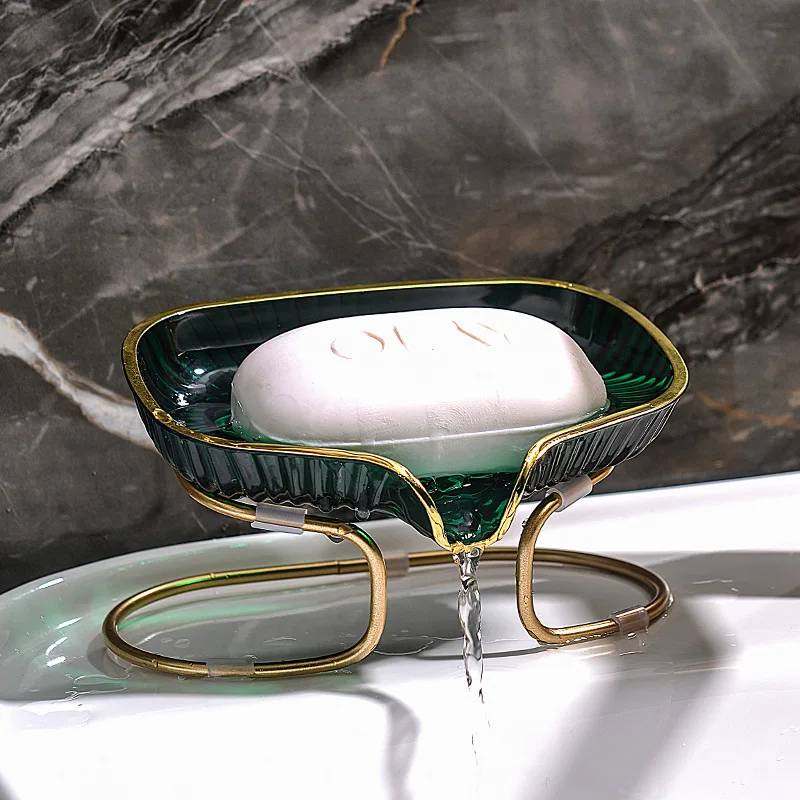 金縁のトイレ石鹸排水ボックス、浴室コーナー収納トレイ（排水穴 - Home Bar Shelf のレビューと価格