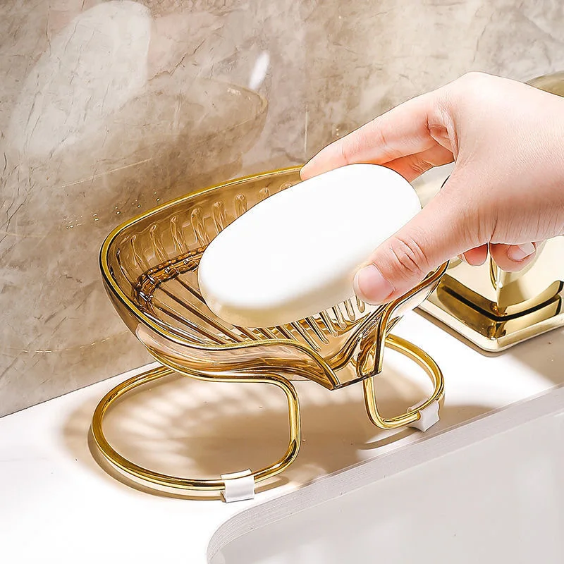 金縁のトイレ石鹸排水ボックス、浴室コーナー収納トレイ（排水穴 - Home Bar Shelf のレビューと価格