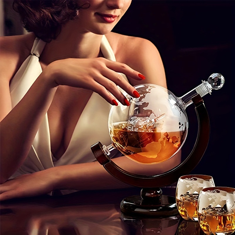 クリエイティブグローブデカンタセット絶妙な木製スタンド鉛フリ - Decanter Globe Set のレビューと価格