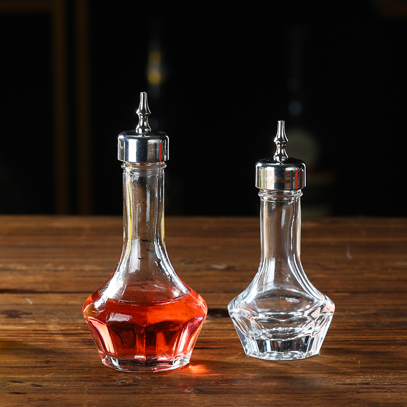 穴とコルクトップ付きの透明なガラス製ビットボトル,30ml/ - Bitters Bottle Set のレビューと価格