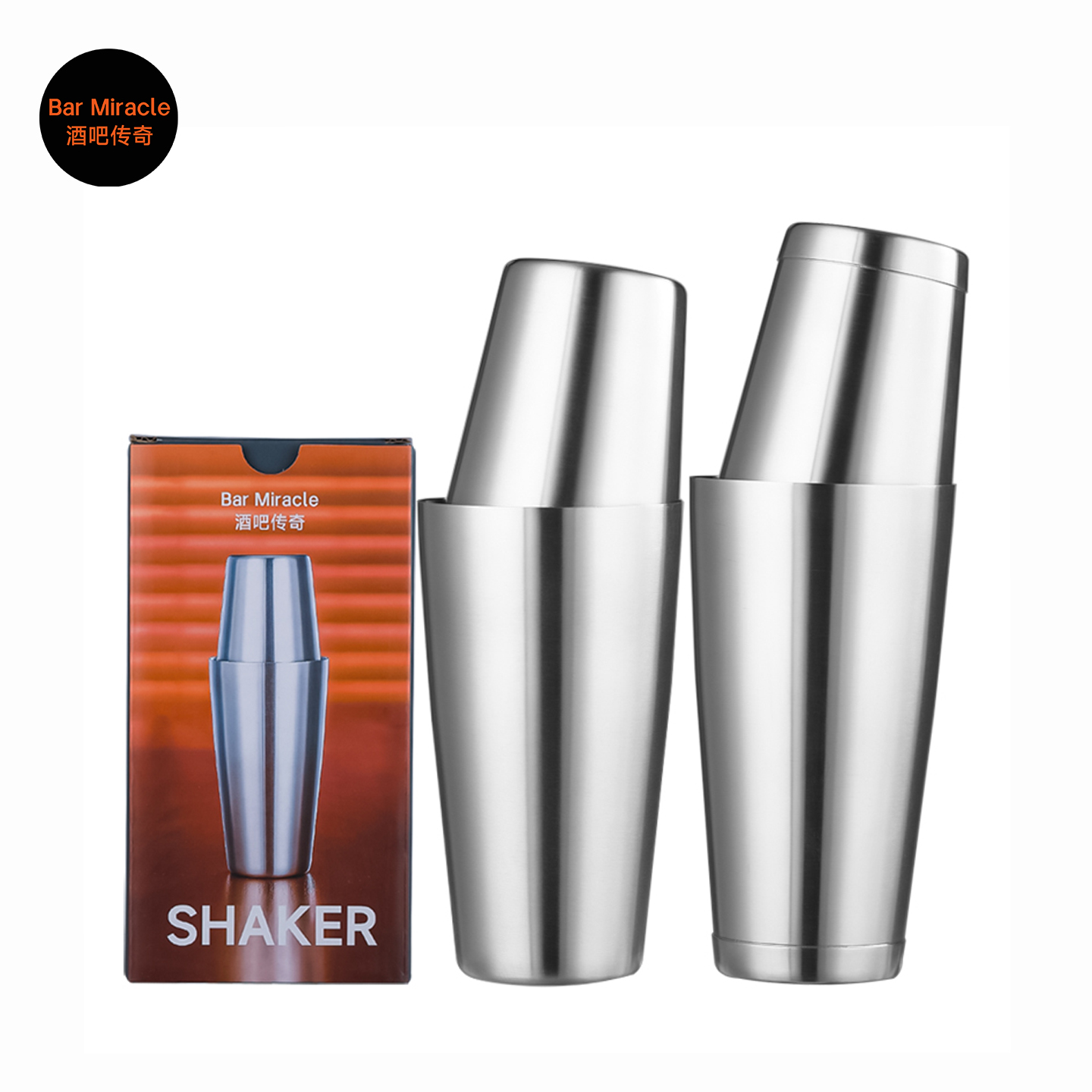 バー ミラクル 304ステンレス鋼ボストンシェーカー 25オ - Boston Shaker Set のレビューと価格