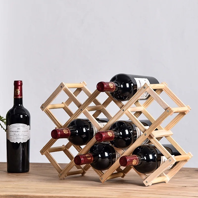 積み重ね可能なワイン収納棚 3、5、6、10 ボトル木製ワイ - Home Bar Shelf のレビューと価格