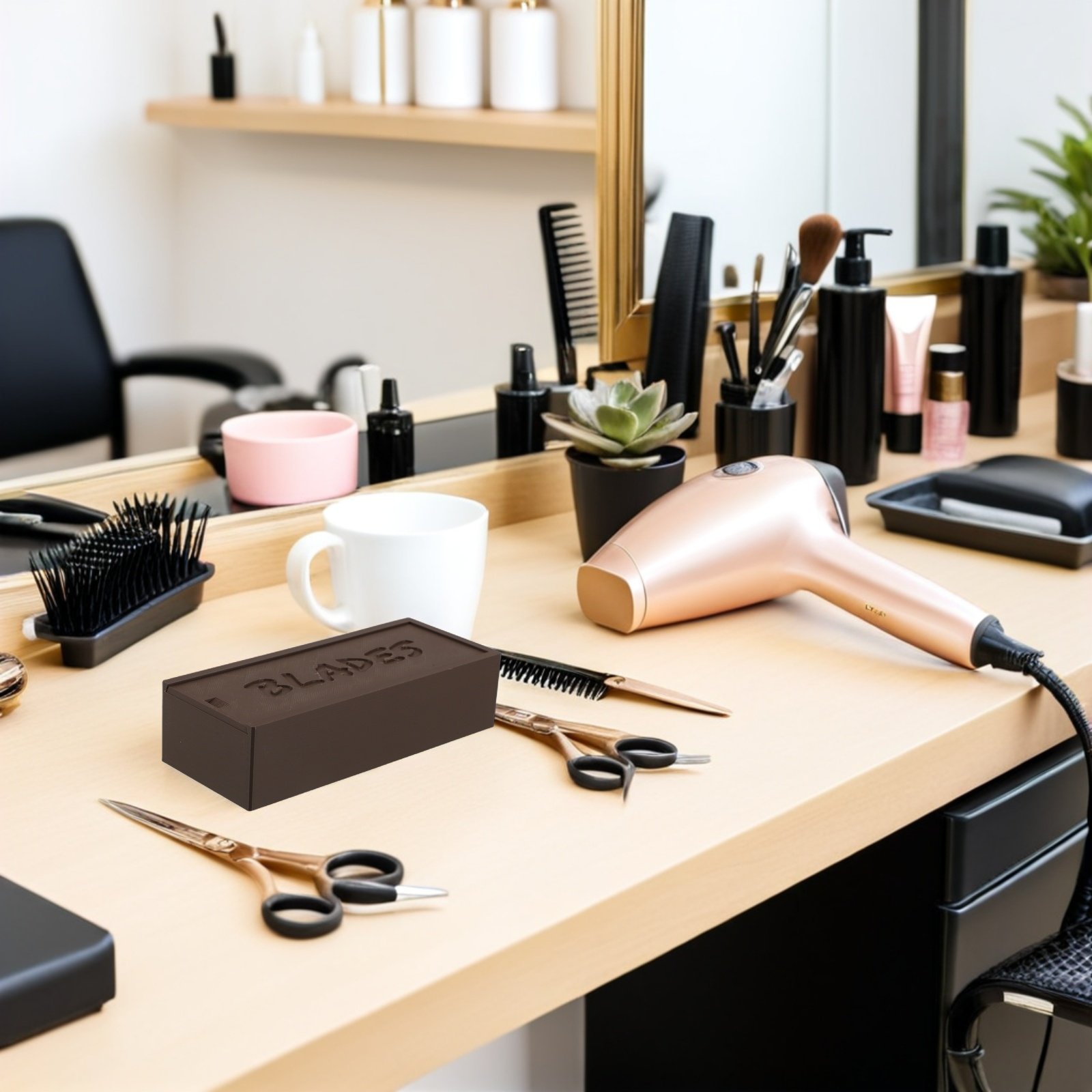 ブラウンの二層式刃物収納ケース、プラスチック製バリカンホルダ - Home Barber のレビューと価格