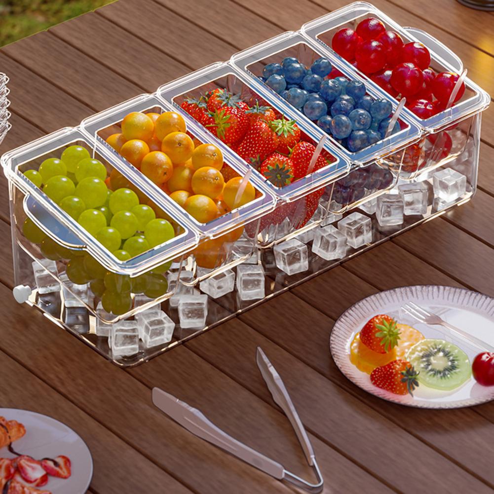 タコスバー用サービングセット、パーティー用氷冷調味料キャディ - Garnish Tray Set のレビューと価格