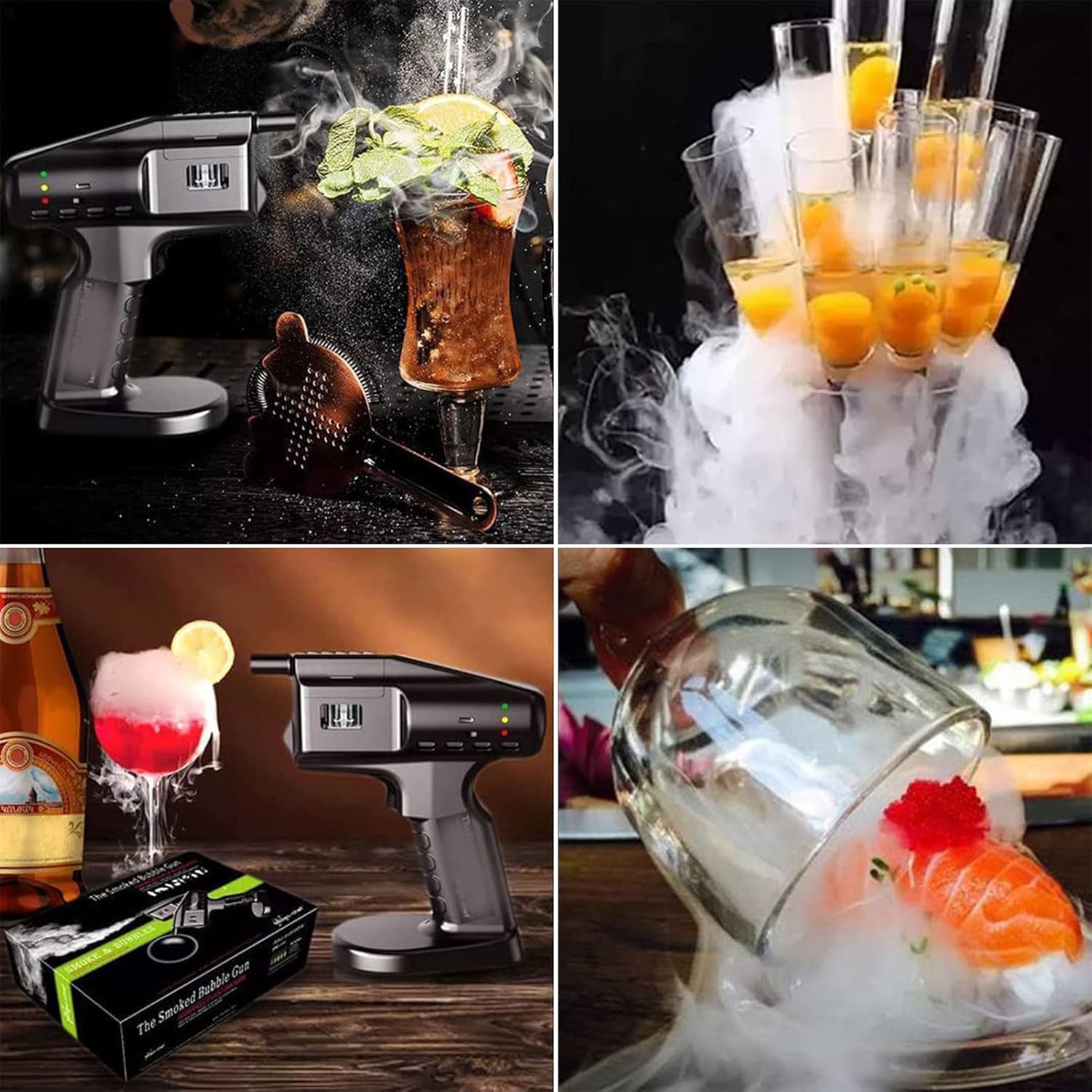 プロ仕様のポータブルカクテルスモークバブルガン、ファンシーな - Smoking Gun Kit のレビューと価格
