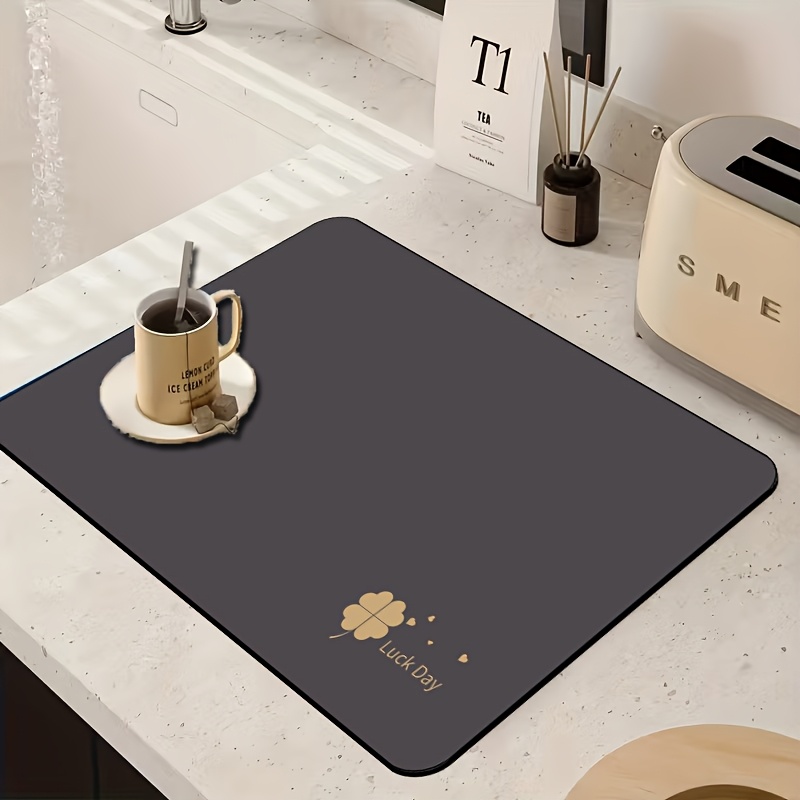 ダークグレークローバーラックディッシュドライニングマット吸水 - Home Bar And Counter のレビューと価格